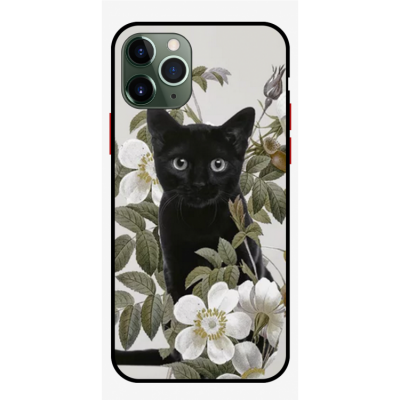 Husa IPhone 15 Pro, Protectie AirDrop, Black Kitty